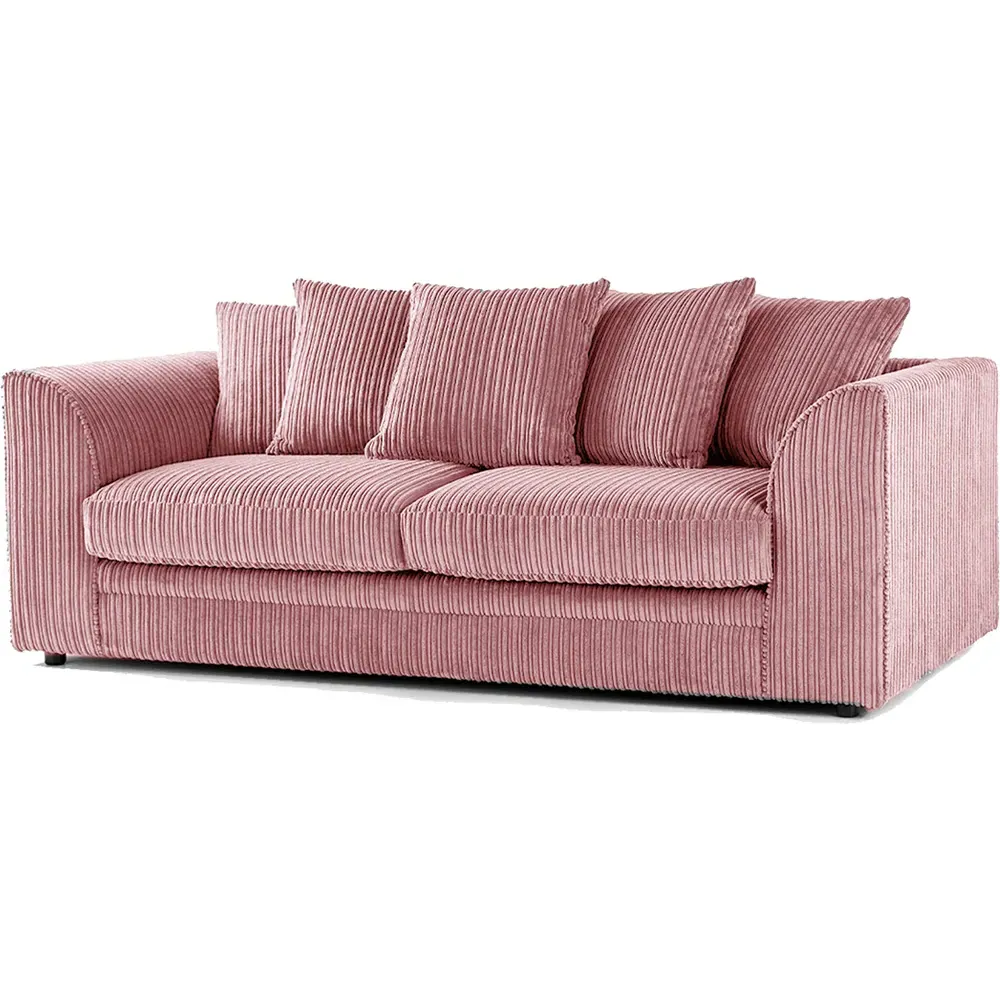 3-Seater Scatter Back Sofa - Pink, Jumbo Cord