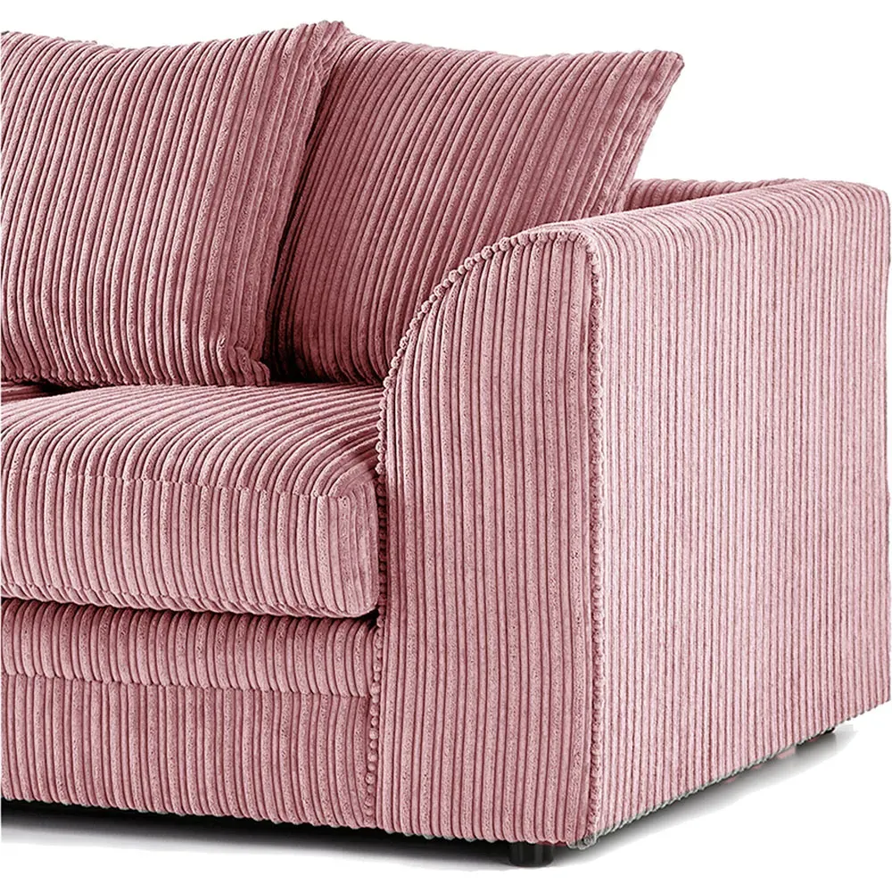 3-Seater Scatter Back Sofa - Pink, Jumbo Cord