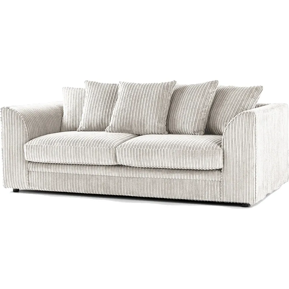 3-Seater Scatter Back Sofa - Silver, Jumbo Cord