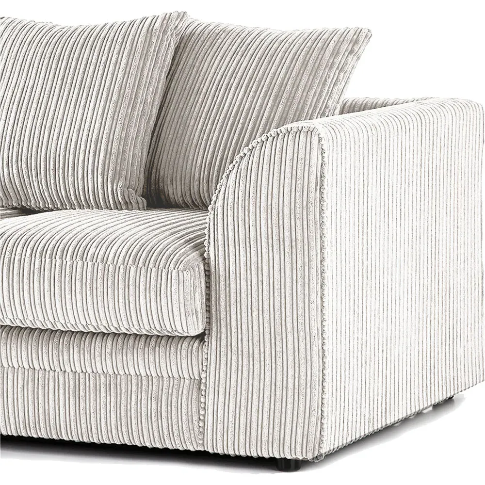 3-Seater Scatter Back Sofa - Silver, Jumbo Cord