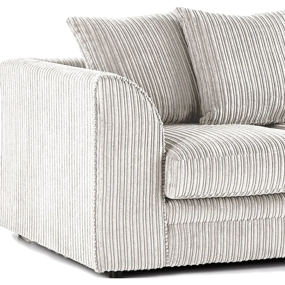 3-Seater Scatter Back Sofa - Silver, Jumbo Cord