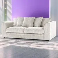 3-Seater Scatter Back Sofa - Silver, Jumbo Cord