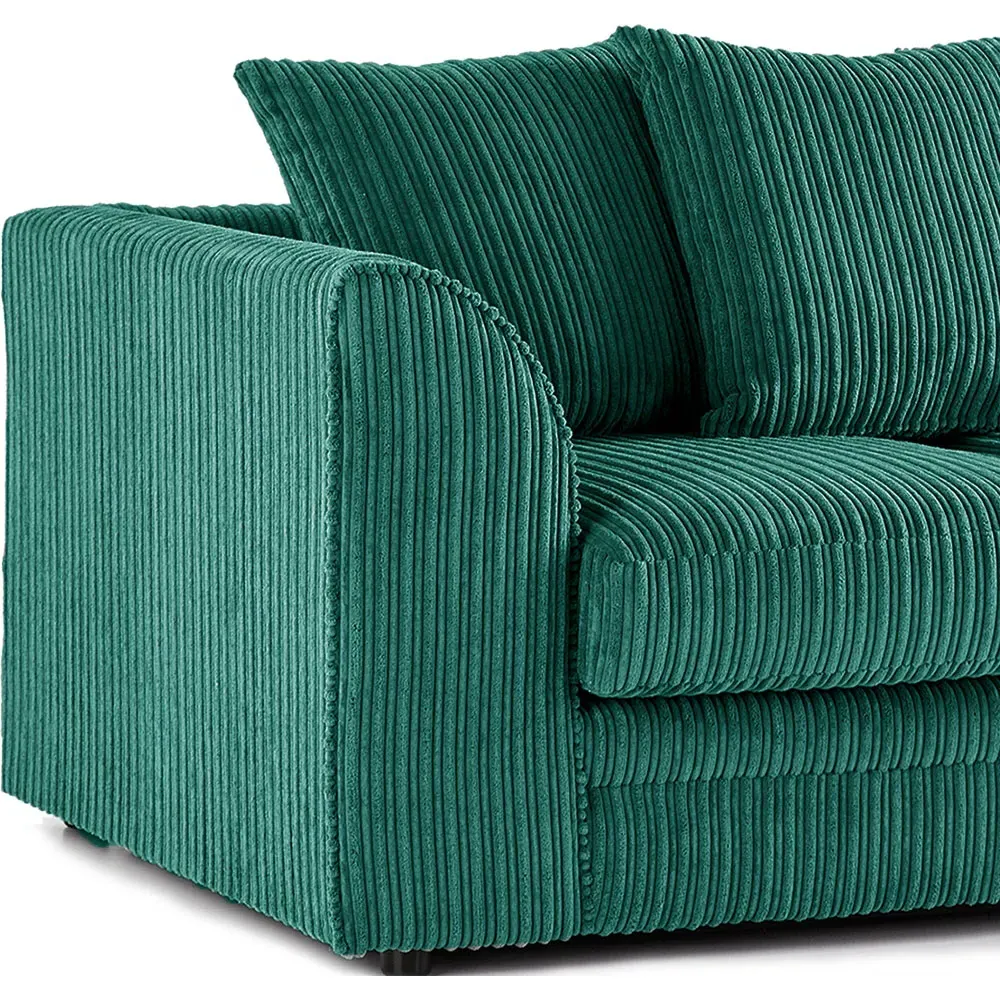 3-Seater Scatter Back Sofa - Teal, Jumbo Cord