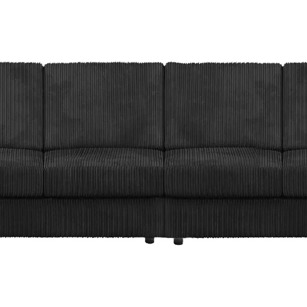 4-Seater Full Back Sofa - Black, Jumbo Cord
