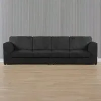 4-Seater Full Back Sofa - Black, Jumbo Cord