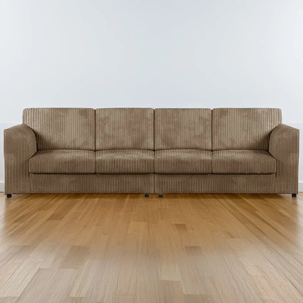 4-Seater Full Back Sofa - Cream, Cord