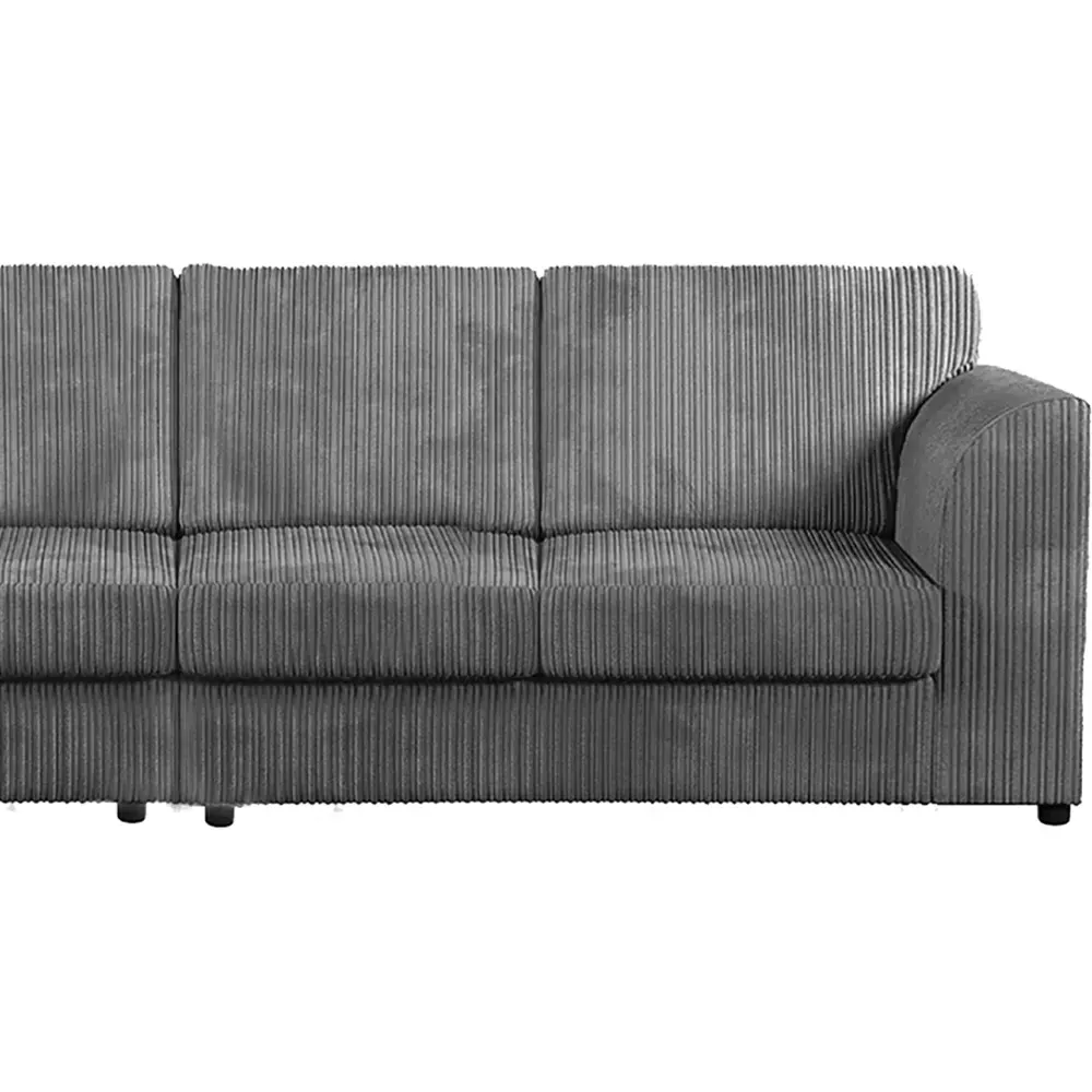 4-Seater Full Back Sofa - Grey, Jumbo Cord