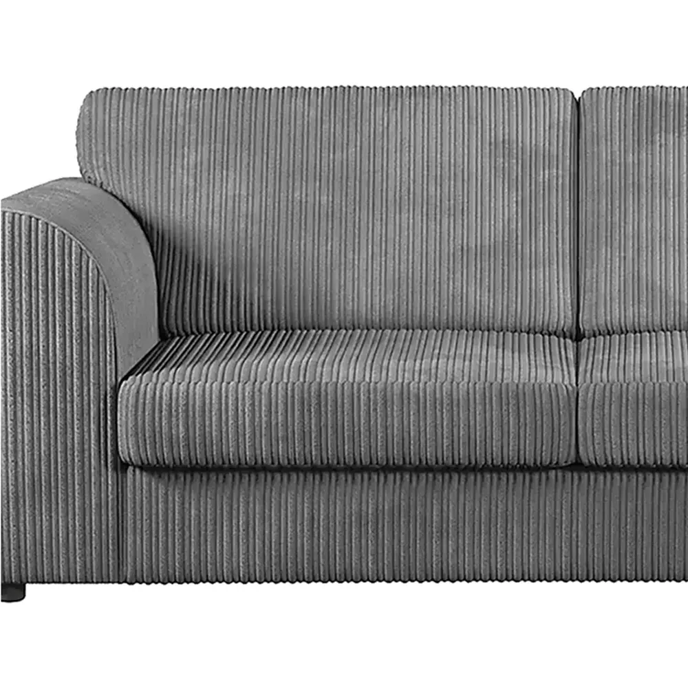 4-Seater Full Back Sofa - Grey, Jumbo Cord