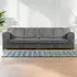 4-Seater Full Back Sofa - Grey, Jumbo Cord