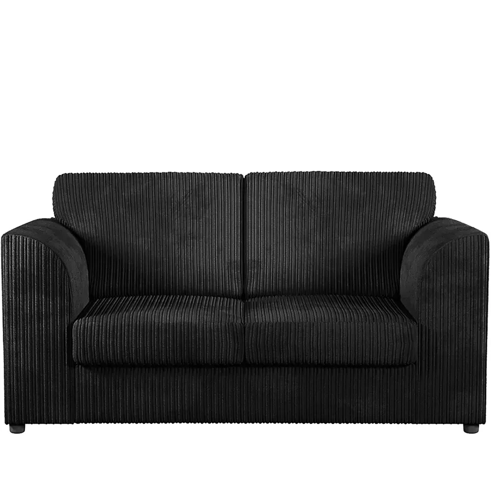4-Seater Full Back Sofa Suite - Black, Jumbo Cord