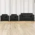 4-Seater Full Back Sofa Suite - Black, Jumbo Cord