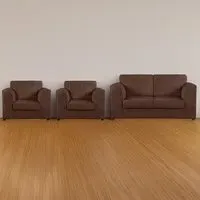 4-Seater Full Back Sofa Suite - Chocolate, Jumbo Cord