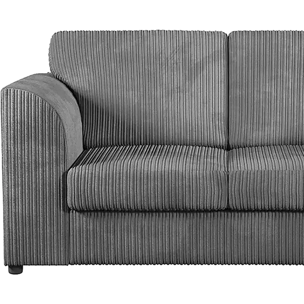 4-Seater Full Back Sofa Suite - Grey, Jumbo Cord