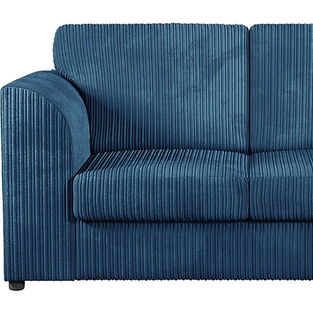 4-Seater Full Back Sofa Suite - Marine Blue, Jumbo Cord