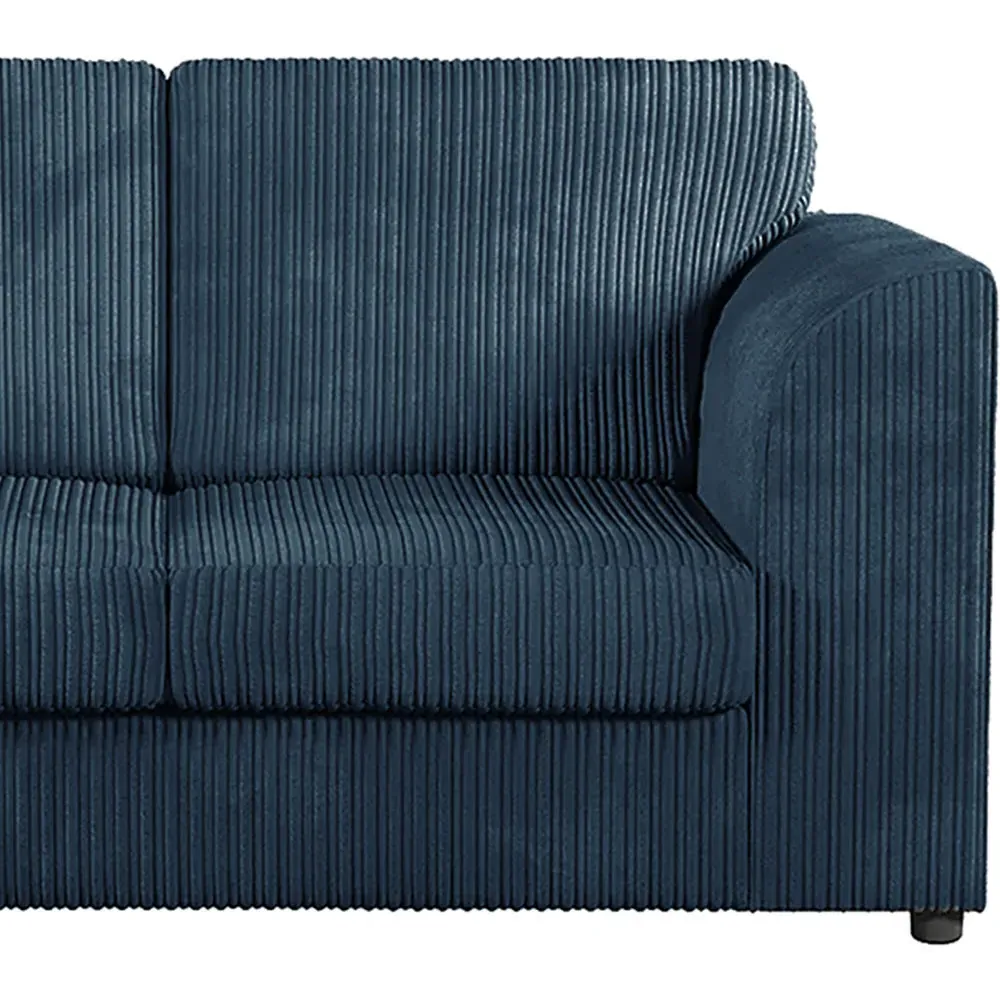 4-Seater Full Back Sofa Suite - Navy Blue, Jumbo Cord