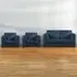 4-Seater Full Back Sofa Suite - Navy Blue, Jumbo Cord