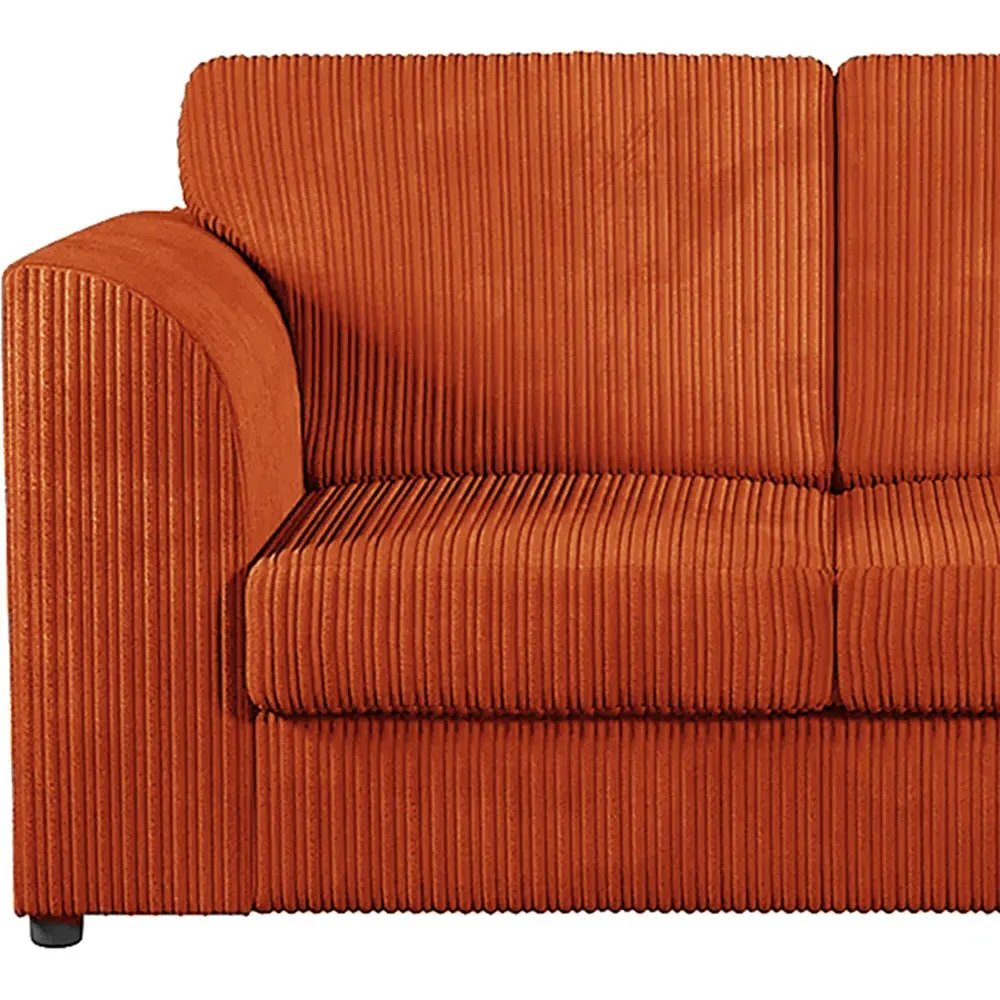 4-Seater Full Back Sofa Suite - Orange, Jumbo Cord