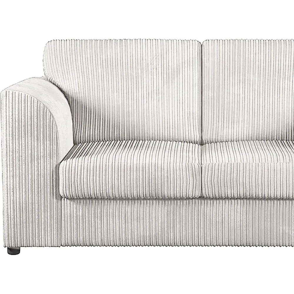 4-Seater Full Back Sofa Suite - Silver, Jumbo Cord