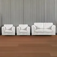 4-Seater Full Back Sofa Suite - Silver, Jumbo Cord