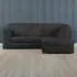 4-Seater L-Shaped Corner Sofa Left Hand - Black, Jumbo Cord