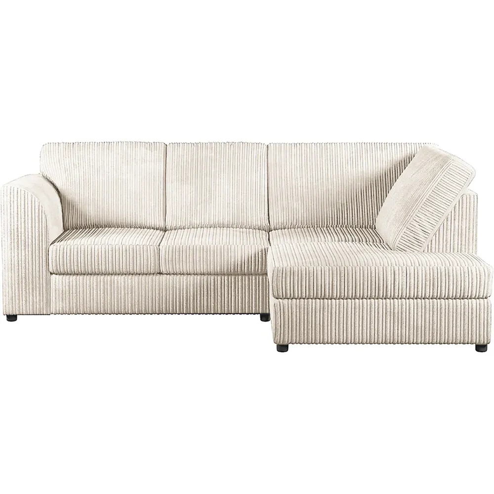 4-Seater L-Shaped Corner Sofa Left Hand - Cream, Jumbo Cord