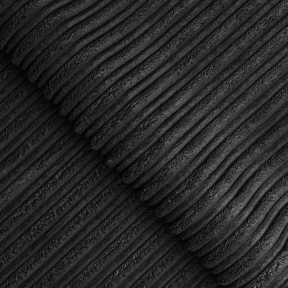 4-Seater L-Shaped Corner Sofa with Scatter Back - Black, Cord