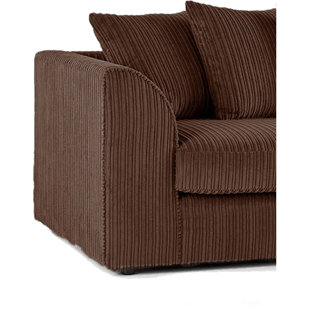 4-Seater L-Shaped Corner Sofa with Scatter Back - Brown, Cord