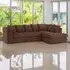 4-Seater L-Shaped Corner Sofa with Scatter Back - Brown, Cord