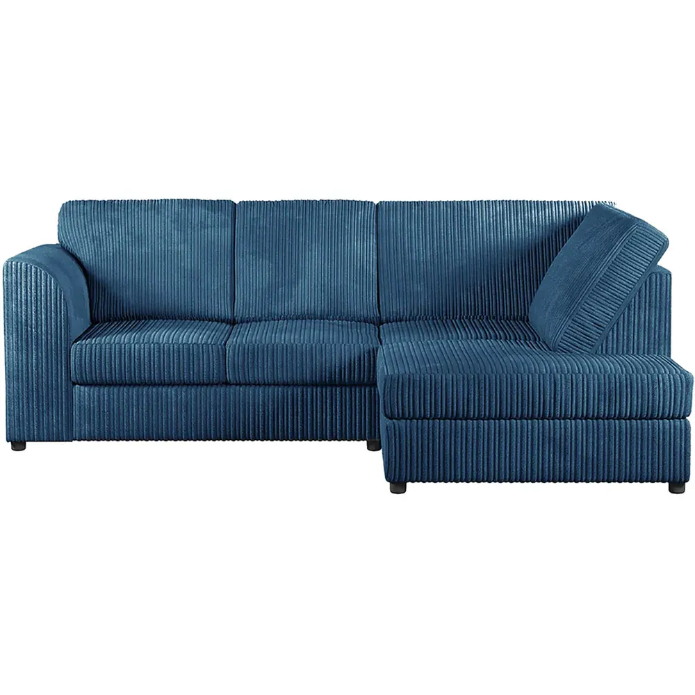 4-Seater L-Shaped Left Hand Corner Sofa - Marine Blue, Cord