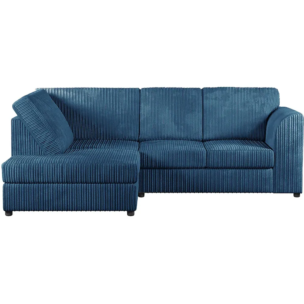4-Seater L-Shaped Right Hand Corner Sofa - Marine Blue, Cord