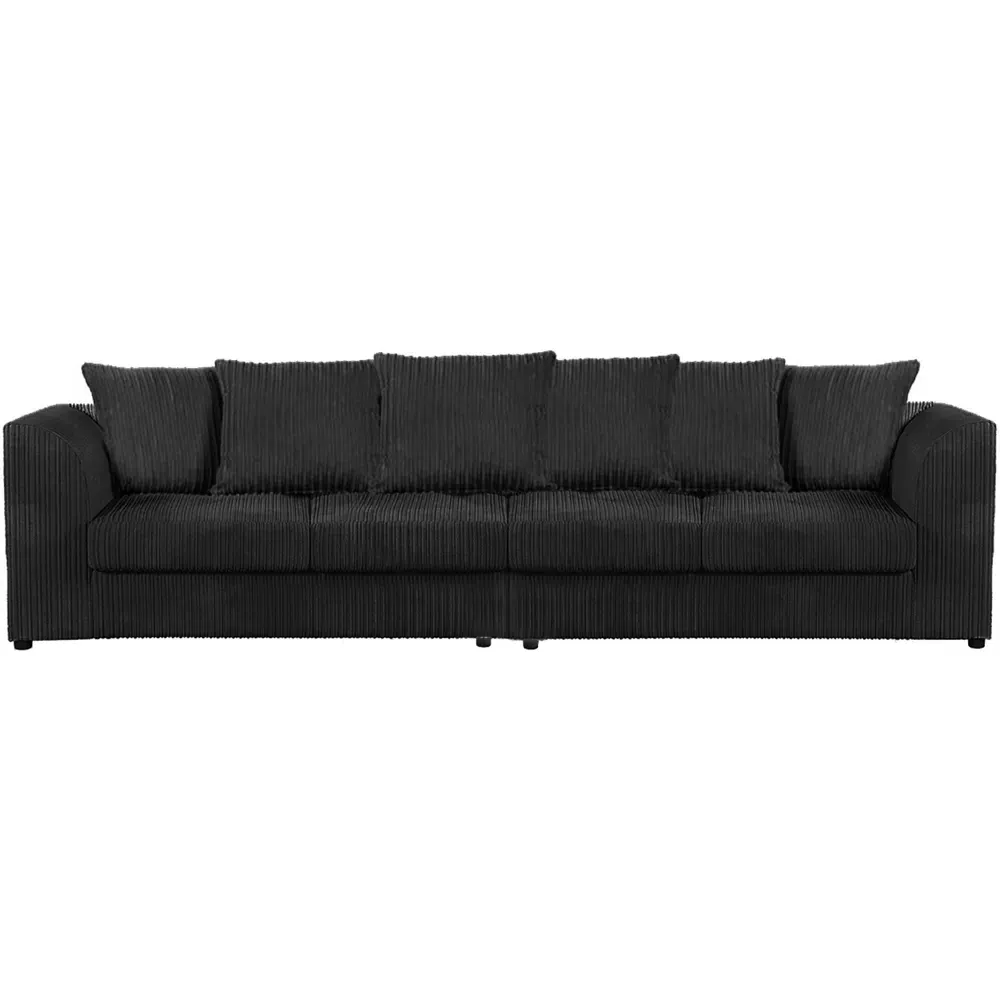 4-Seater Scatter Back Sofa - Black, Jumbo Cord