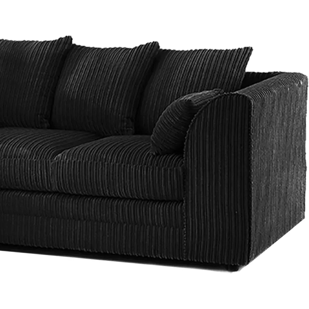 4-Seater Scatter Back Sofa - Black, Jumbo Cord