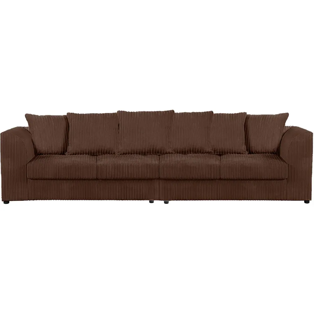 4-Seater Scatter Back Sofa - Chocolate, Jumbo Cord