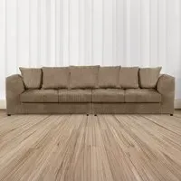 4-Seater Scatter Back Sofa - Cream, Jumbo Cord