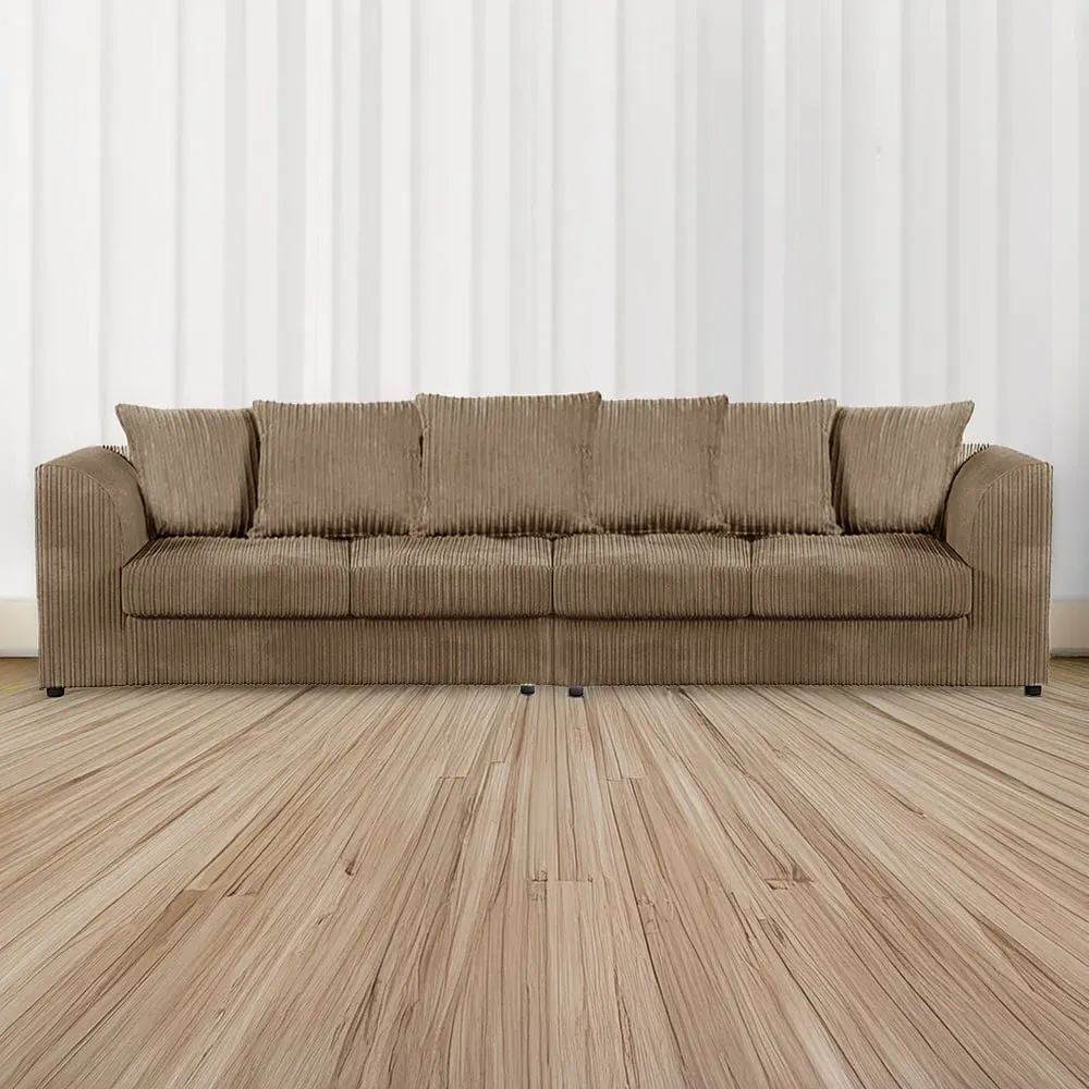 4-Seater Scatter Back Sofa - Cream, Jumbo Cord