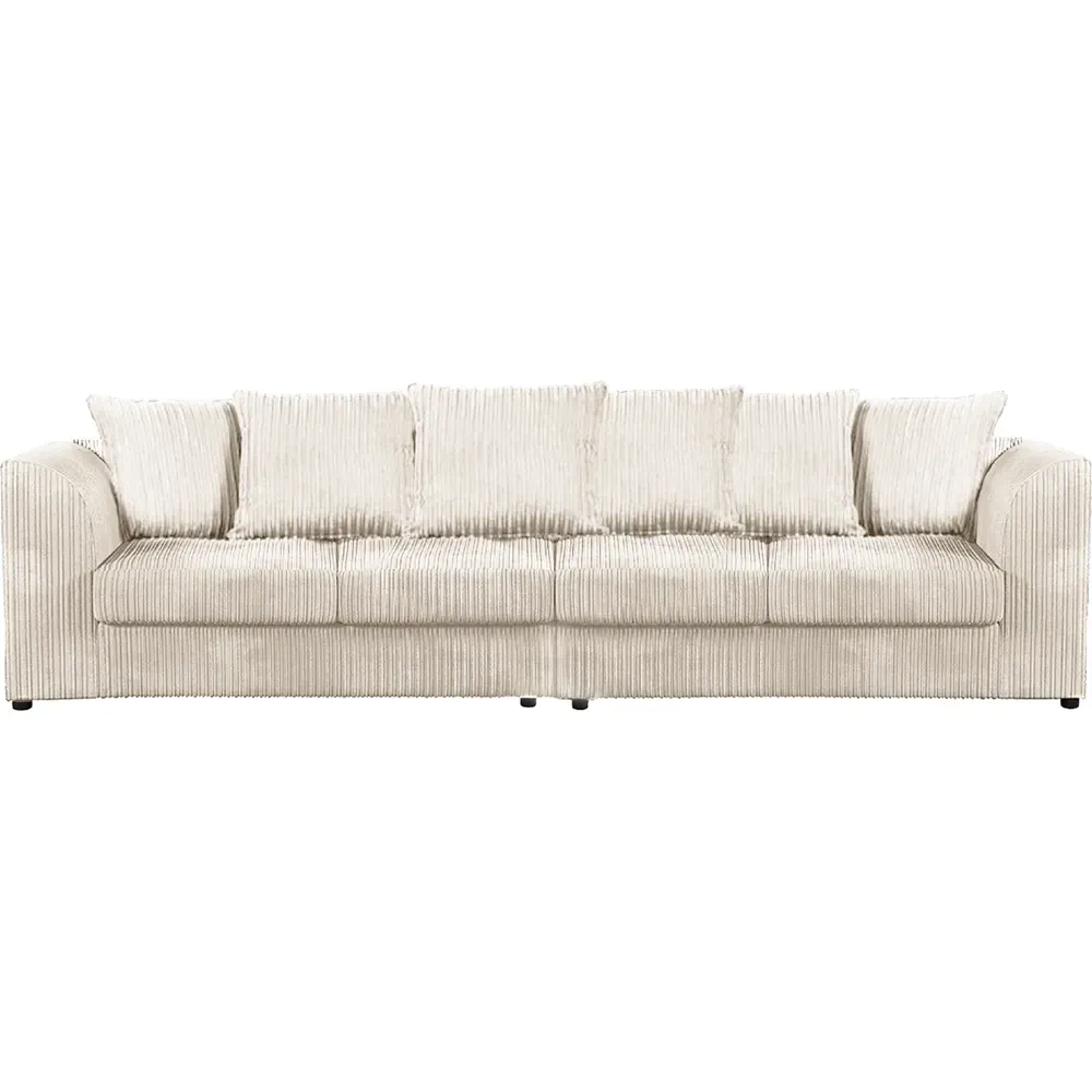 4-Seater Scatter Back Sofa - Cream, Jumbo Cord
