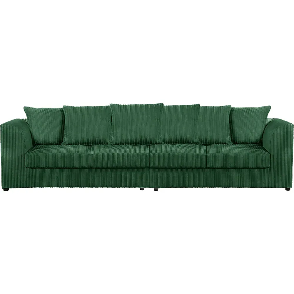 4-Seater Scatter Back Sofa - Green, Jumbo Cord