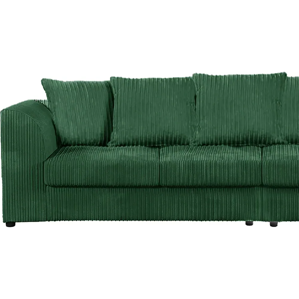 4-Seater Scatter Back Sofa - Green, Jumbo Cord