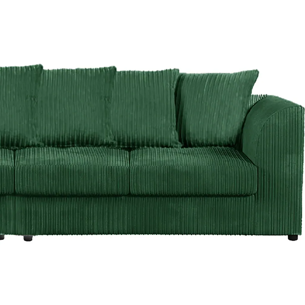 4-Seater Scatter Back Sofa - Green, Jumbo Cord