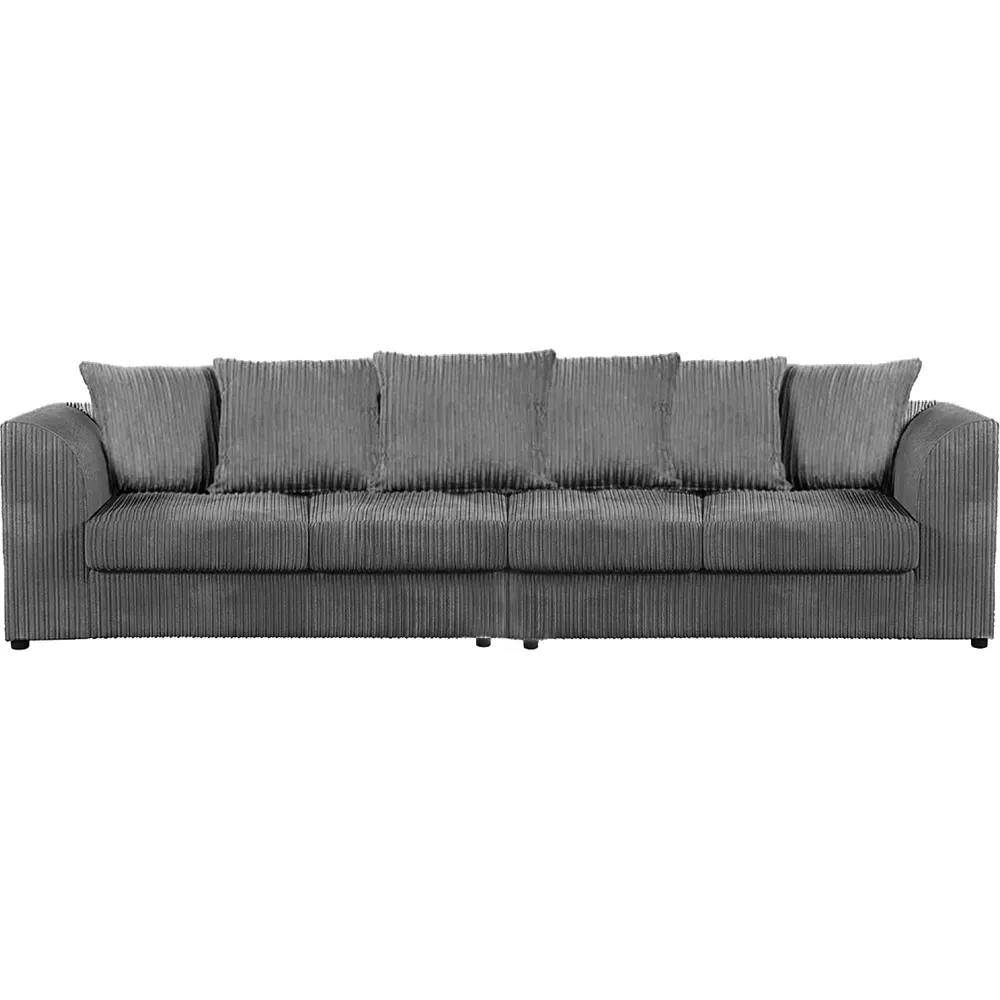 4-Seater Scatter Back Sofa - Grey, Jumbo Cord