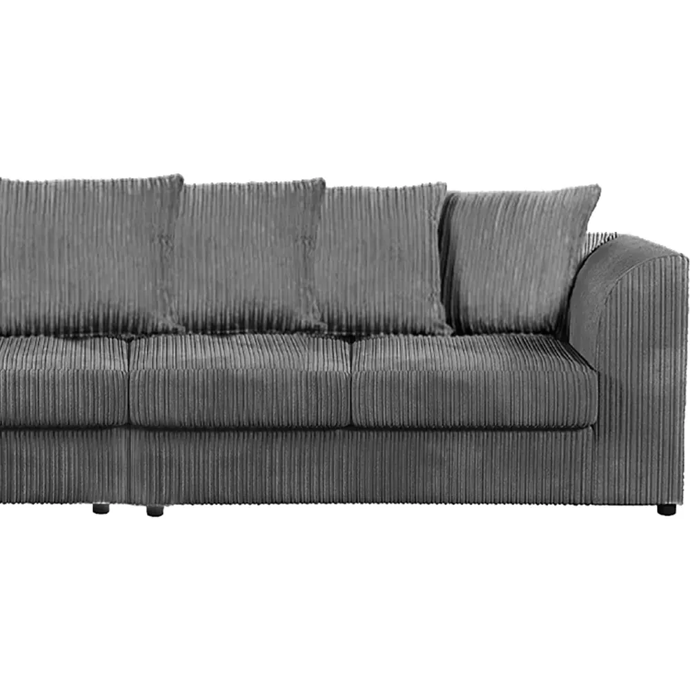 4-Seater Scatter Back Sofa - Grey, Jumbo Cord