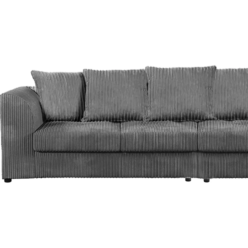 4-Seater Scatter Back Sofa - Grey, Jumbo Cord