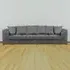 4-Seater Scatter Back Sofa - Grey, Jumbo Cord