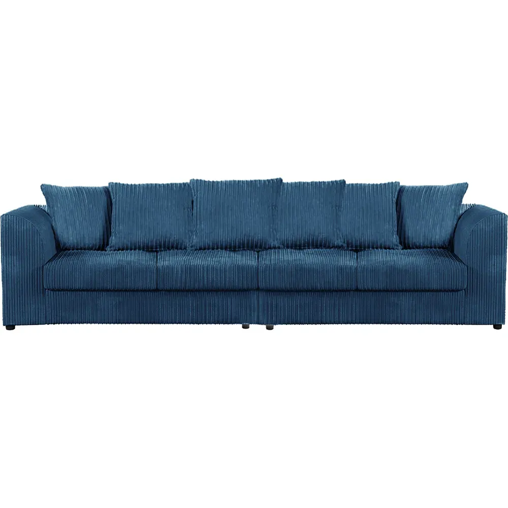 4-Seater Scatter Back Sofa - Marine Blue, Jumbo Cord