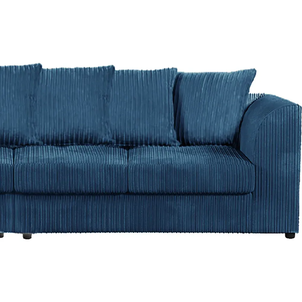 4-Seater Scatter Back Sofa - Marine Blue, Jumbo Cord