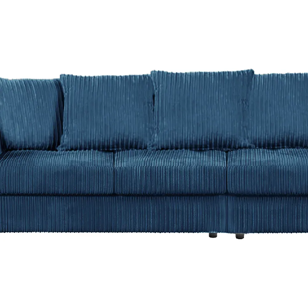 4-Seater Scatter Back Sofa - Marine Blue, Jumbo Cord