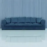 4-Seater Scatter Back Sofa - Marine Blue, Jumbo Cord