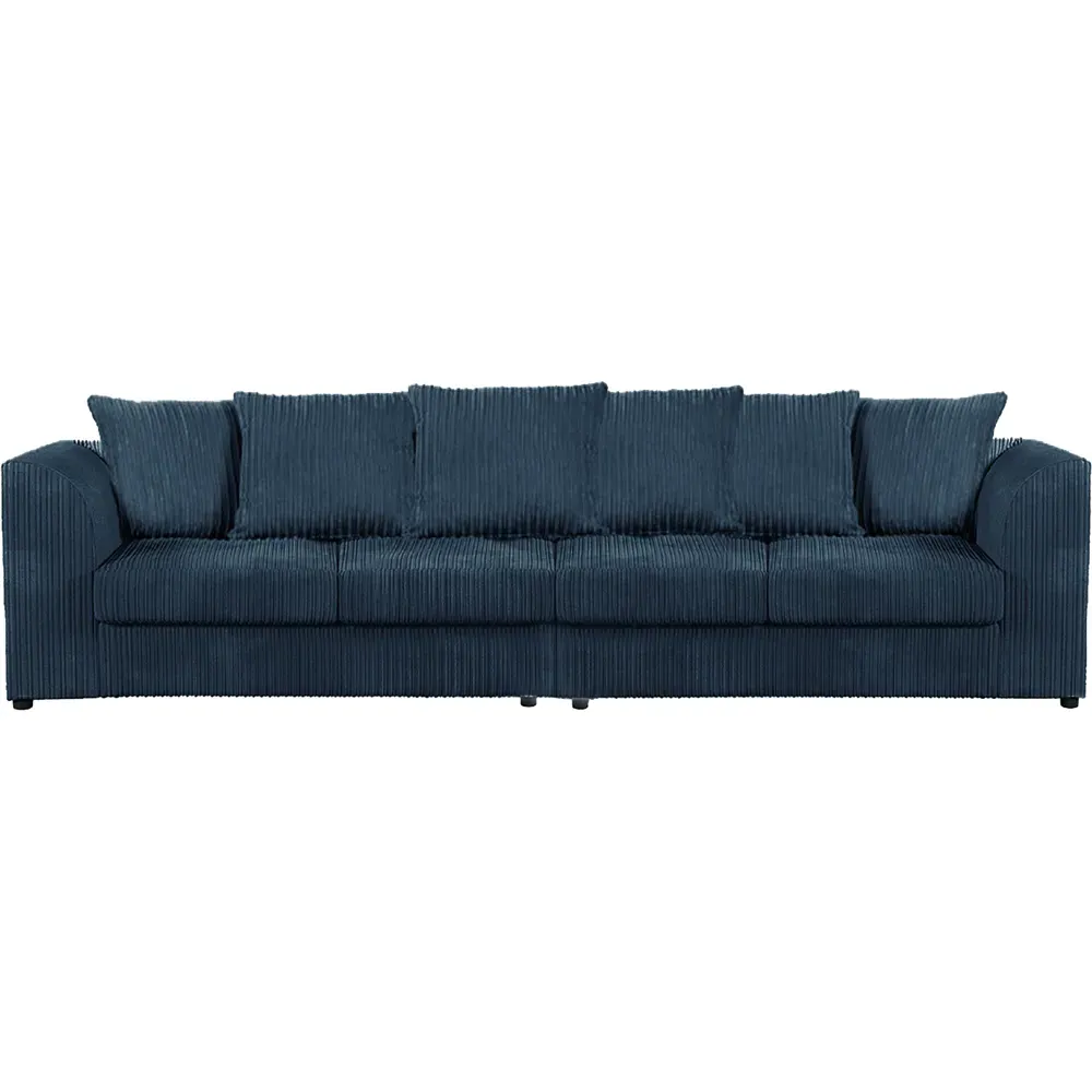 4-Seater Scatter Back Sofa - Navy Blue, Jumbo Cord