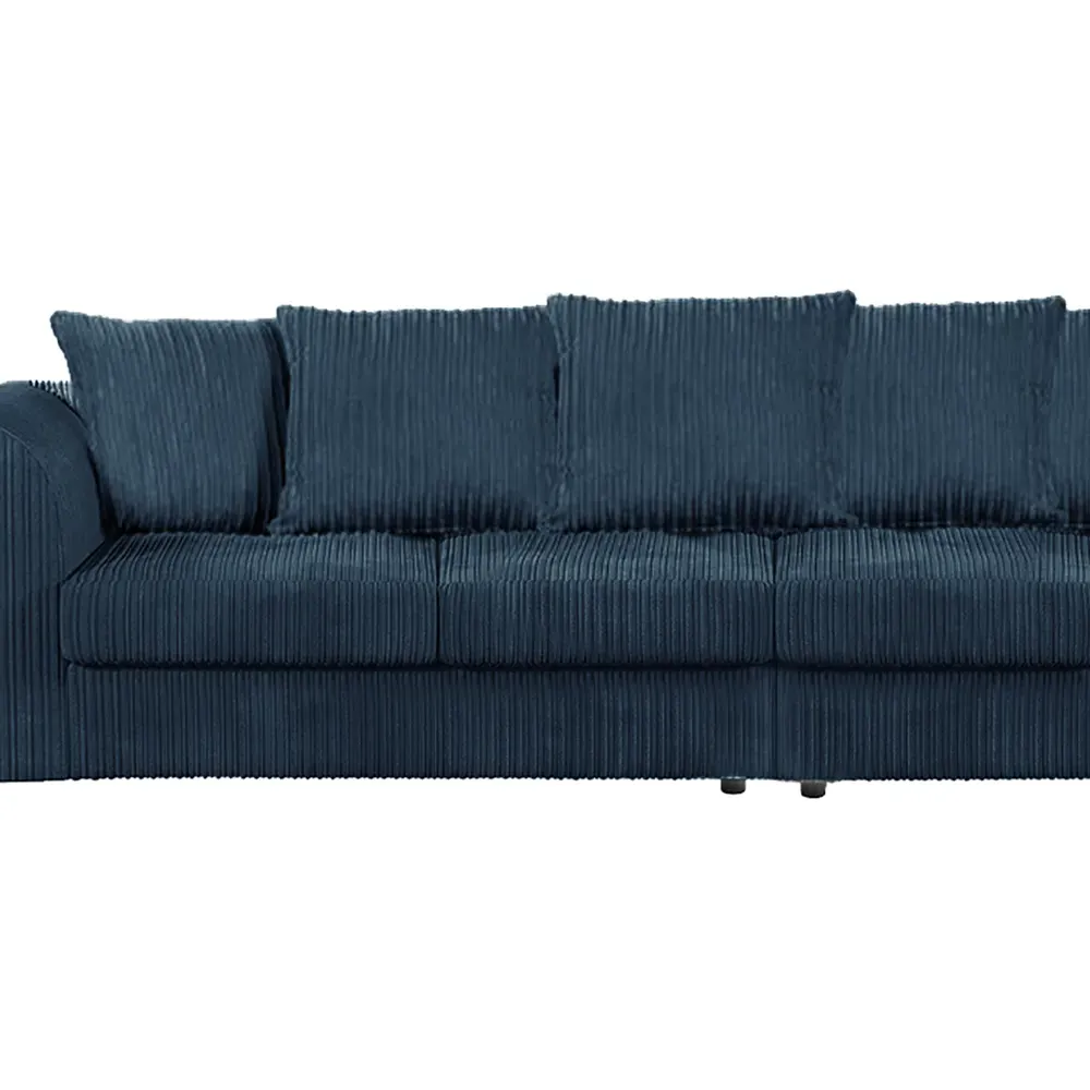 4-Seater Scatter Back Sofa - Navy Blue, Jumbo Cord