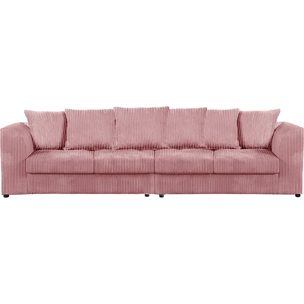 4-Seater Scatter Back Sofa - Pink, Cord